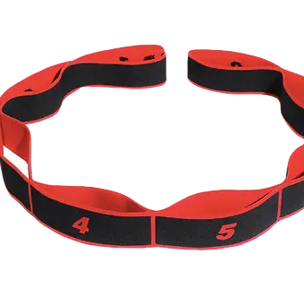 Red/Black Yoga Stretch Strap 8 Loops - My Store